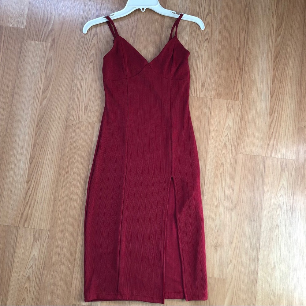 Deep red dress